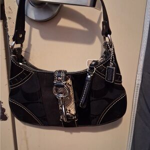 Coach Black and Tan Shoulder Bag